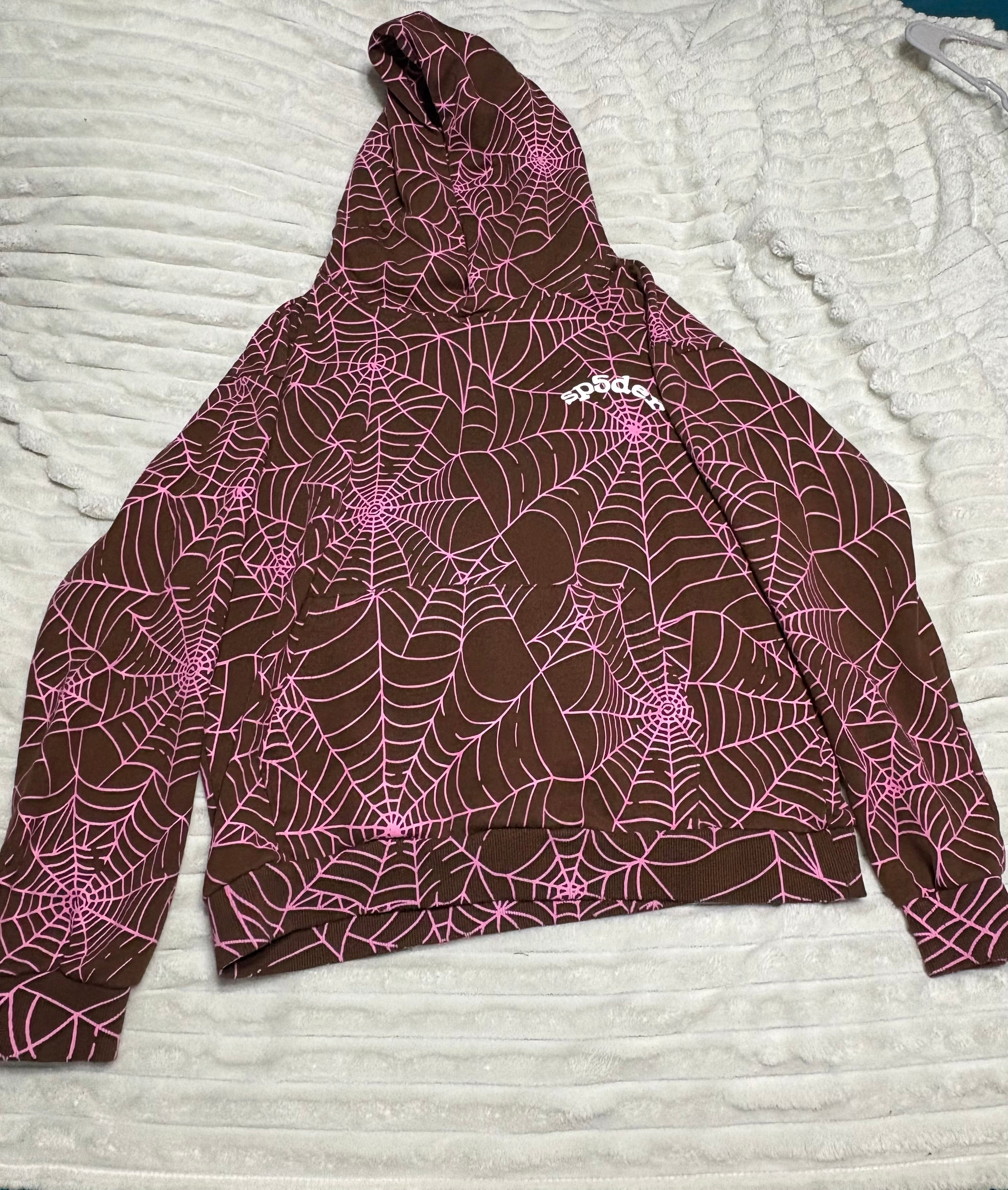 BROWN SP5DER HOODIE