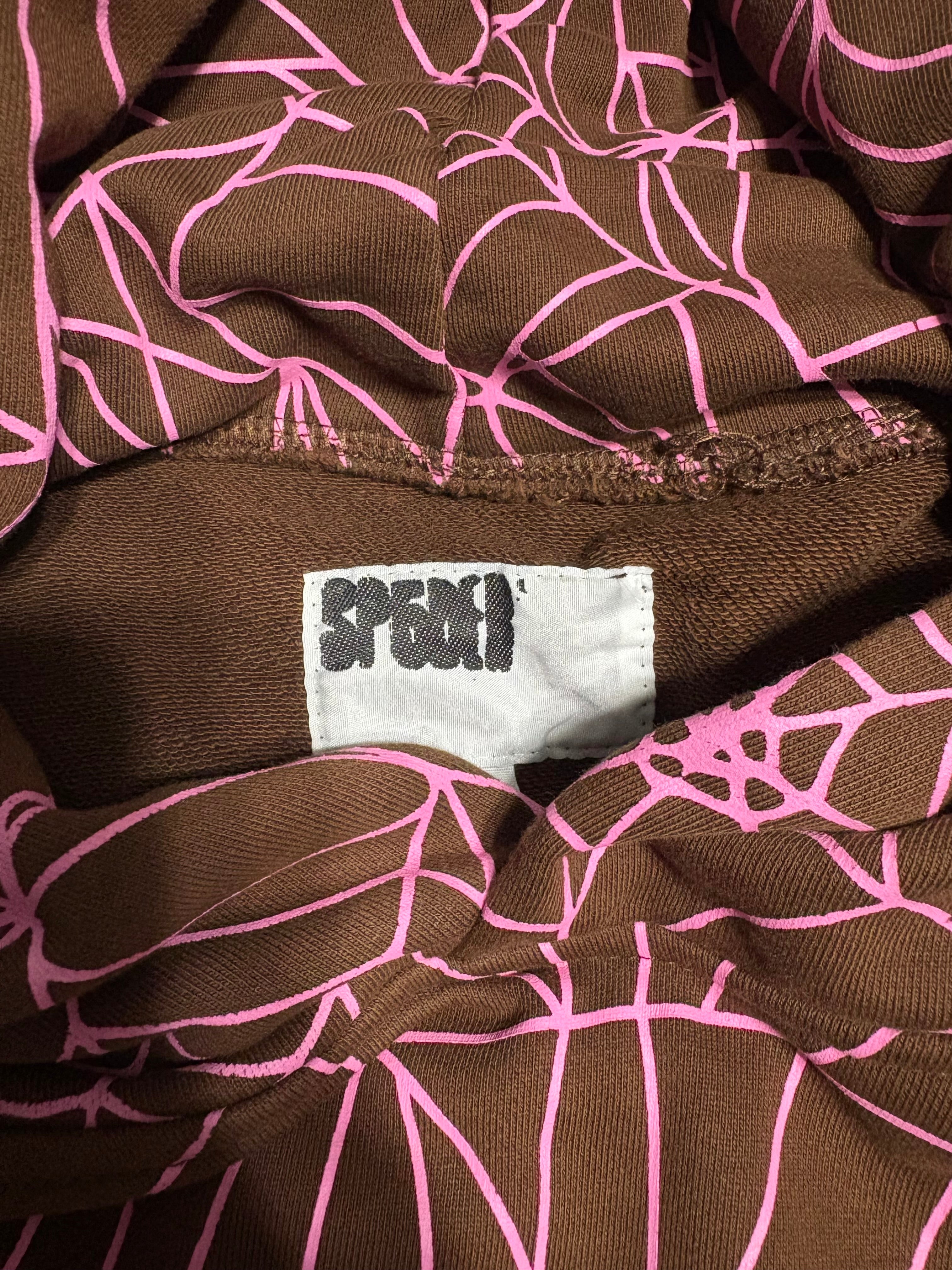 BROWN SP5DER HOODIE